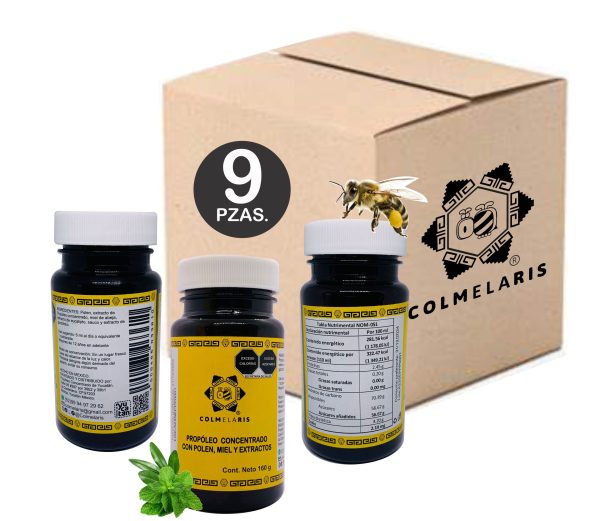 Caja 9Pzas. POLEN CON PROPOLEO CONCENTRADO COLMELARIS (Energizante Natural)