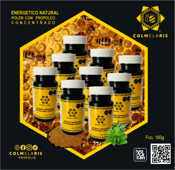 Caja 9Pzas. POLEN CON PROPOLEO CONCENTRADO COLMELARIS (Energizante Natural) - Imagen 2