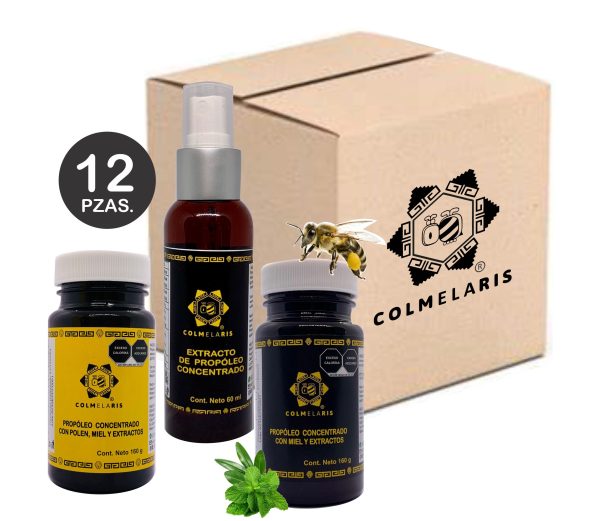 Caja MIX (12Pzas) SET JARABES & EXTRACTO DE PROPOLEO CONCENTRADO COLMELARIS
